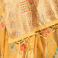 Rajwada Yellow Woven Silk Blend Saree With Unstitched Blouse For Women