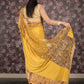 Rajwada Yellow Printed Embroidered Lycra Saree with Unstitched Blouse for Women