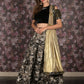 Rajwada Black Woven Semi Stitched Lehenga Set With Dupatta And Stitched Blouse For Women