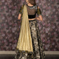 Rajwada Black Woven Semi Stitched Lehenga Set With Dupatta And Stitched Blouse For Women