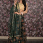 Rajwada Dark Green Embroidered Lehenga Set With Dupatta And Unstitched Blouse For Women