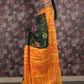 Rajwada Dark Green And Orange Woven Kota Cotton Saree With Unstitched Blouse For Women