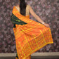 Rajwada Dark Green And Orange Woven Kota Cotton Saree With Unstitched Blouse For Women