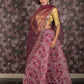 Rajwada Pink Organza Embroidered Semi Stitched Lehenga With Unstitched Blouse For Women