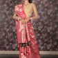 Rajwada Magenta Silk Blend Woven Saree with Unstitched Blouse for Women