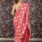 Rajwada Magenta Silk Blend Woven Saree with Unstitched Blouse for Women