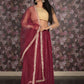 Rajwada Maroon Maukaish Embellieshed Semi Stitched Lehenga Set With Dupatta And Unstitched Blouse For Women