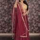 Rajwada Maroon Maukaish Embellieshed Semi Stitched Lehenga Set With Dupatta And Unstitched Blouse For Women