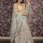 Rajwada Light Blue Embroidered Semi Stitched Net Lehenga Set With Dupatta And Unstitched Blouse For Women