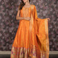 Rajwada Mustard Woven Long Stitched Kurta Set With Dupatta For Women