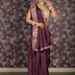 Rajwada Purple Woven Silk Blend Saree With Unstitched Blouse For Women