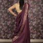 Rajwada Purple Woven Silk Blend Saree With Unstitched Blouse For Women