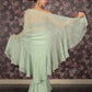 Rajwada Light Green Crepe Ruffles Saree with Unstitched Blouse for Women
