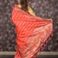Rajwada Multicolored Woven Silk Blend Saree With Unstitched Blouse For Women