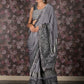 Rajwada Grey Embellished Lycra Saree With Unstitched Blouse For Women