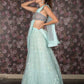 Rajwada Sea Green Embroidered Semi Stitched Net Lehenga with Untitched Blouse For Women