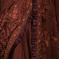 Rajwada Brown Embroidered Crepe Saree With Unstitched Blouse For Women