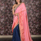 Rajwada Pink Embroidered Gold Shaded Silk Blend Saree with Unstitched Blouse for Women