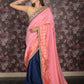 Rajwada Pink Embroidered Gold Shaded Silk Blend Saree with Unstitched Blouse for Women