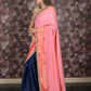 Rajwada Pink Embroidered Gold Shaded Silk Blend Saree with Unstitched Blouse for Women