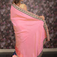Rajwada Pink Embroidered Gold Shaded Silk Blend Saree with Unstitched Blouse for Women
