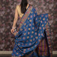 Rajwada Dark Blue Woven Silk Blend Saree With Unstitched Blouse For Women