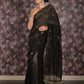 Rajwada Black and Gold Sequins Embroidered Georgette Saree with Unstitched Blouse for Women