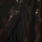 Rajwada Black and Gold Sequins Embroidered Georgette Saree with Unstitched Blouse for Women
