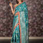 Rajwada Teal Ethnic Banarasi Silk Saree with Unstitched Blouse for Women