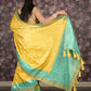 Rajwada Yellow Banarasi Silk Embroidered Woven Saree with Unstitched Blouse for Women