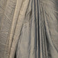 Rajwada Grey Crushed Crepe Saree with Unstitched Blouse and Waist Belt for for Women