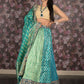 Rajwada Teal Dual Tone Woven Semi Stitched Net Lehenga Set With Dupatta And Unstitched Blouse For Women