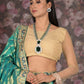 Rajwada Teal Dual Tone Woven Semi Stitched Net Lehenga Set With Dupatta And Unstitched Blouse For Women