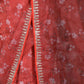 Rajwada Red Floral Printed Embroidered Organza Saree with Unstitched Blouse for Women