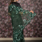 Rajwada Green Floral Embroidered Organza Saree with Unstitched Blouse for Women