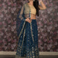 Rajwada Teal Sequins Embroidered Lehenga Set With Dupatta And Unstitched Blouse For Women