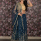 Rajwada Teal Sequins Embroidered Lehenga Set With Dupatta And Unstitched Blouse For Women