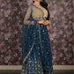 Rajwada Teal Sequins Embroidered Lehenga Set With Dupatta And Unstitched Blouse For Women