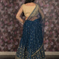 Rajwada Teal Sequins Embroidered Lehenga Set With Dupatta And Unstitched Blouse For Women