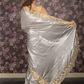 Rajwada Grey Shimmer Polyester Embroidered Saree with Unstitched Blouse for Women