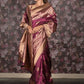 Rajwada Purple Silk Blend Saree With Unstitched Blouse For Women