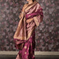 Rajwada Purple Silk Blend Saree With Unstitched Blouse For Women