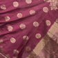 Rajwada Purple Silk Blend Saree With Unstitched Blouse For Women
