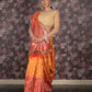 Rajwada Yellow Silk Blend Woven Saree With Unstitched Blouse For Women