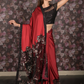 Rajwada Maroon Sequins Embroidered Lycra Saree with Stitched Blouse for Women