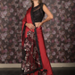 Rajwada Maroon Sequins Embroidered Lycra Saree with Stitched Blouse for Women