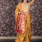 Rajwada Mustard Silk Blend Woven Saree with Unstitched Blouse for Women