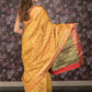 Rajwada Mustard Silk Blend Woven Saree with Unstitched Blouse for Women