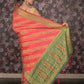Rajwada Pink Cotton Blend Woven Saree with Unstitched Blouse for Women