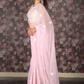 Rajwada Pink Heart Shape Embroidered Georgette Saree with Unstitched Blouse for Women